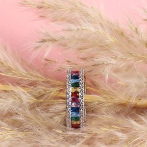 Rainbow love Ring Silver-Adjustable