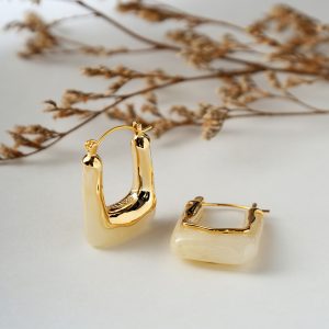 Nisa Jade Hoop White