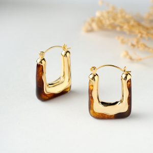Nisa Jade Hoop Brown