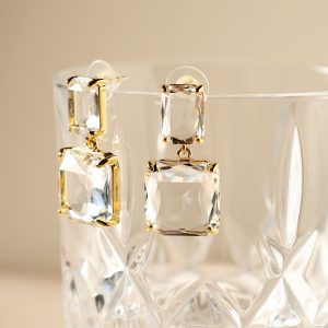 Water White Crystal Earrings
