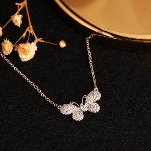 Buterfly Diamnod Pendant-Silver