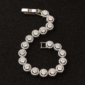 Fridah White Diamond Bracelet-Silver