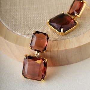 Brown Crystal earrings