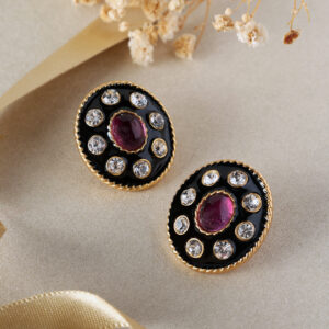 Lyra Purple Oval Earrings