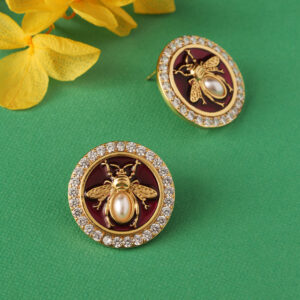 White Fly Honey Bee Earrings