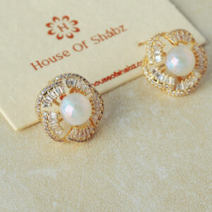Shaded Flower Earrings-Gold