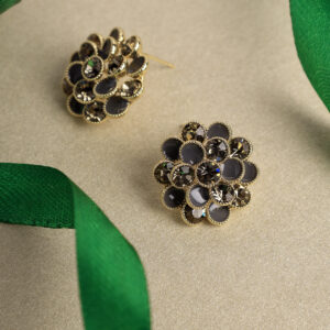 Grey Holly Flower Earrings