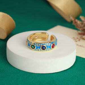Sky Blue Rainbow Stone Ring-Free Size