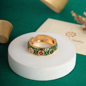 Green Rainbow Stone Ring-Free Size