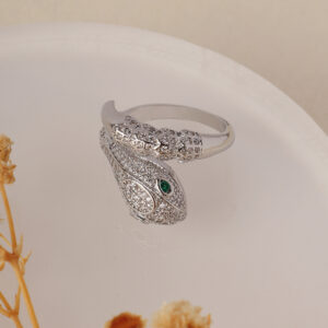 Nagin Diamond Silver Ring-Free Size