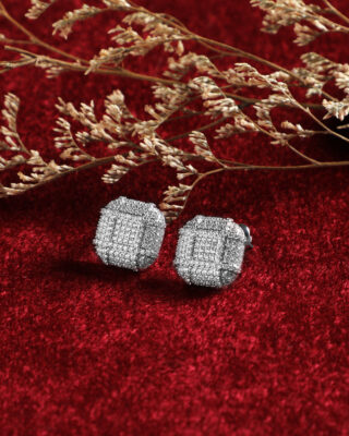 Sheen Diamond Studs-Silver